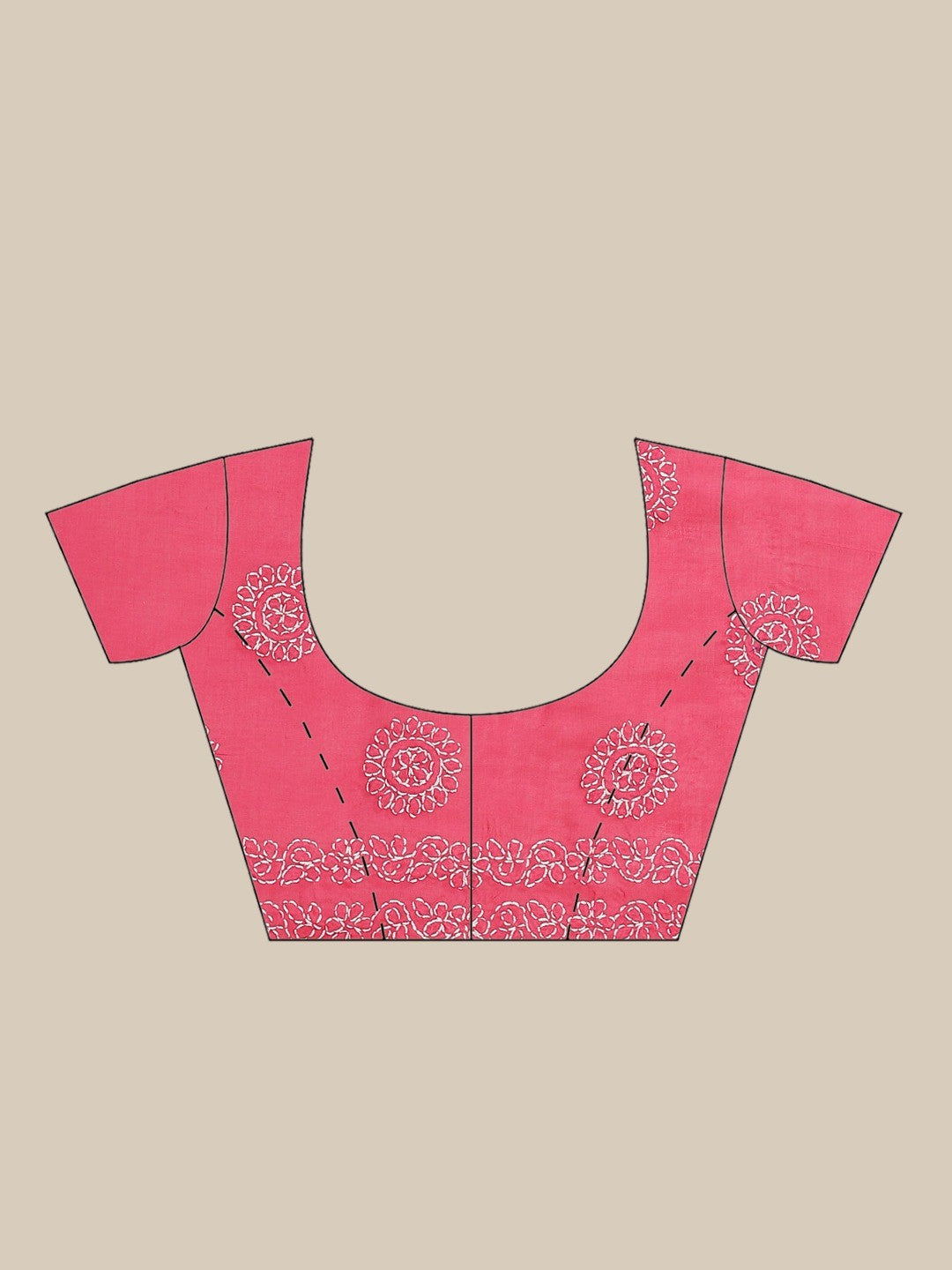 Ada Hand Embroidered Magenta Cotton Lucknow Chikan Saree With Blouse A311183