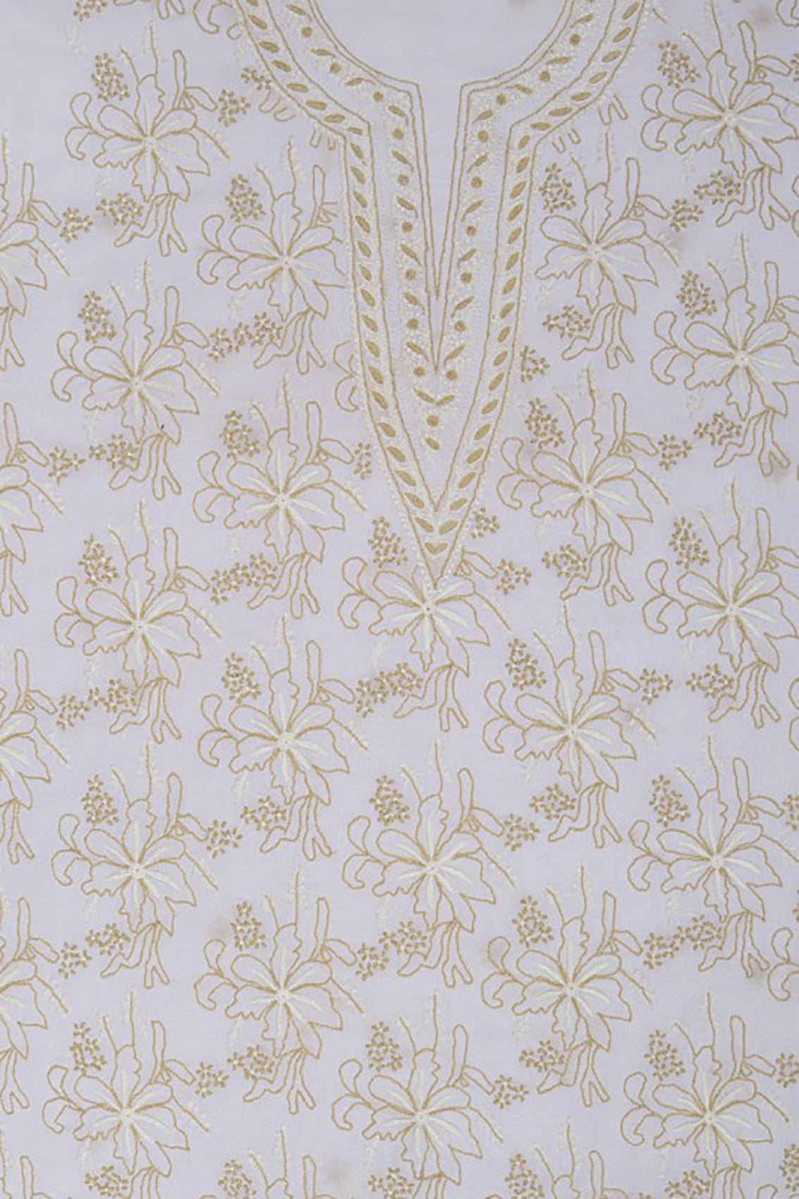 Ada Hand Embroidered White Cotton Lucknowi Chikankari Unstitched Suit Piece A533129