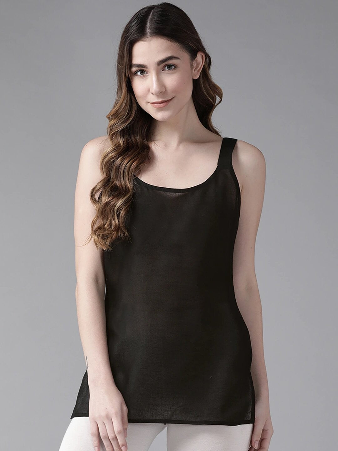 Ada Black and Pink Cotton Short Slips Combo of 2 A111154.