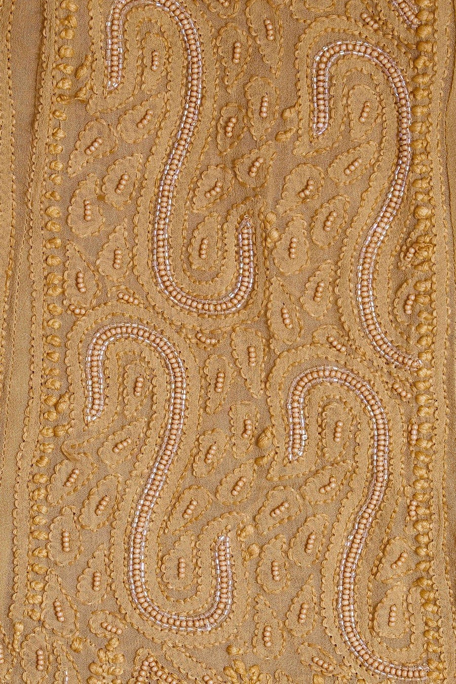 Ada Hand Embroidered Fawn Georgette Semi-stitched Anarkali Kurta Dupatta With Pearl Work- A484666