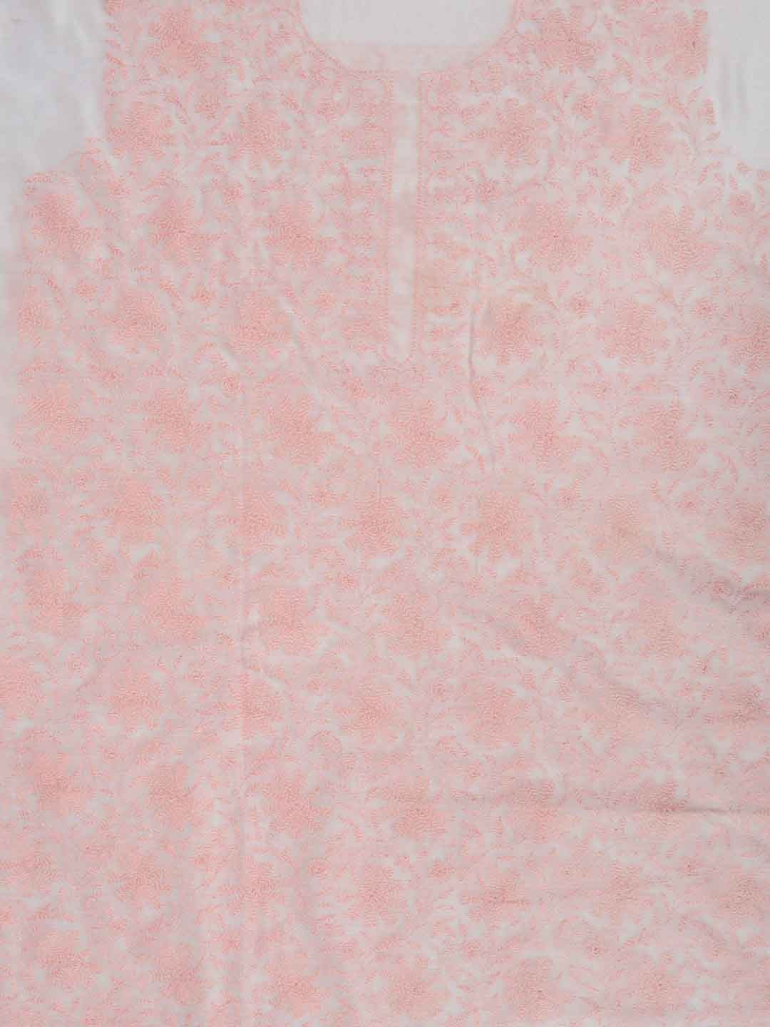 Ada Hand Embroidered Cream Chanderi Lucknowi Chikankari Unstitched Kurta Piece AA411282