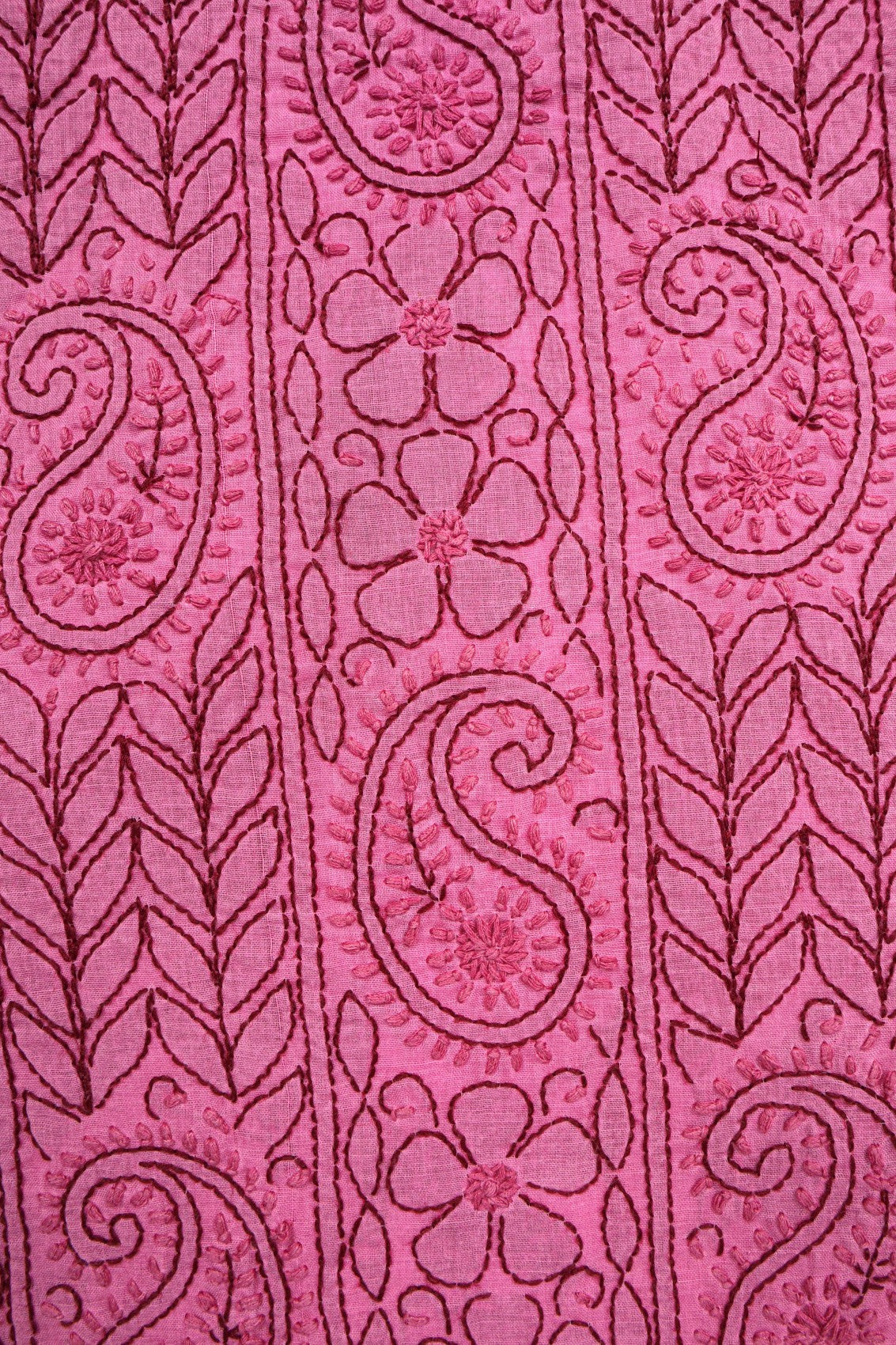 Ada Hand Embroidered Onion Pink Cotton Lucknowi Chikankari Unstitched Suit Piece A592018