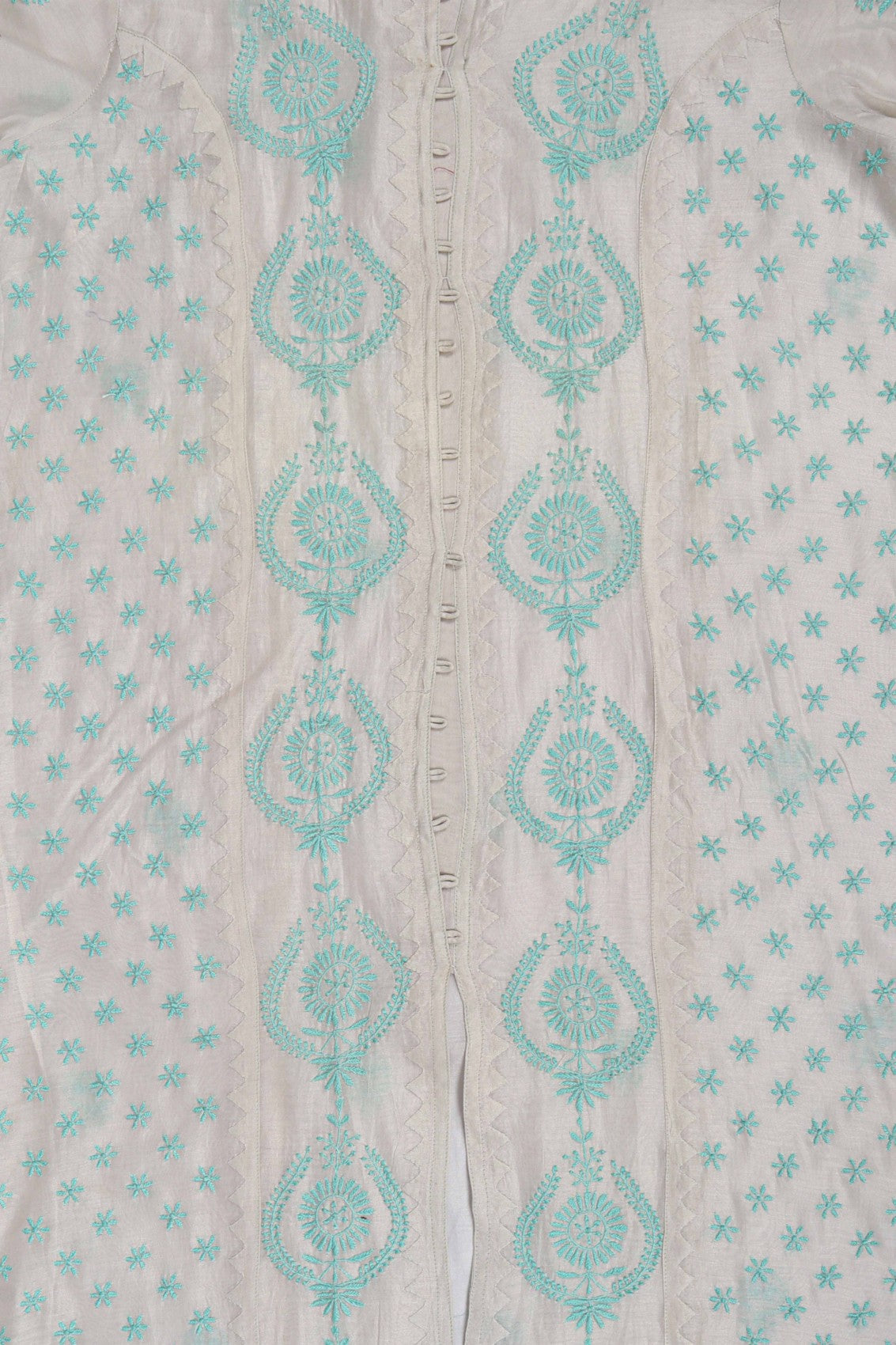 Ada Hand Embroidered Light Grey Chanderi Lucknowi Chikankari Semi-stitched Kurta Dupatta Set A320060