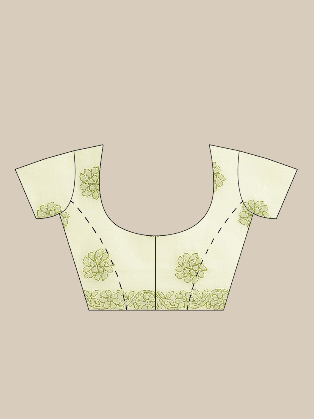 Ada Hand Embroidered Lemon Cotton Lucknow Chikan Saree With Blouse-A311179