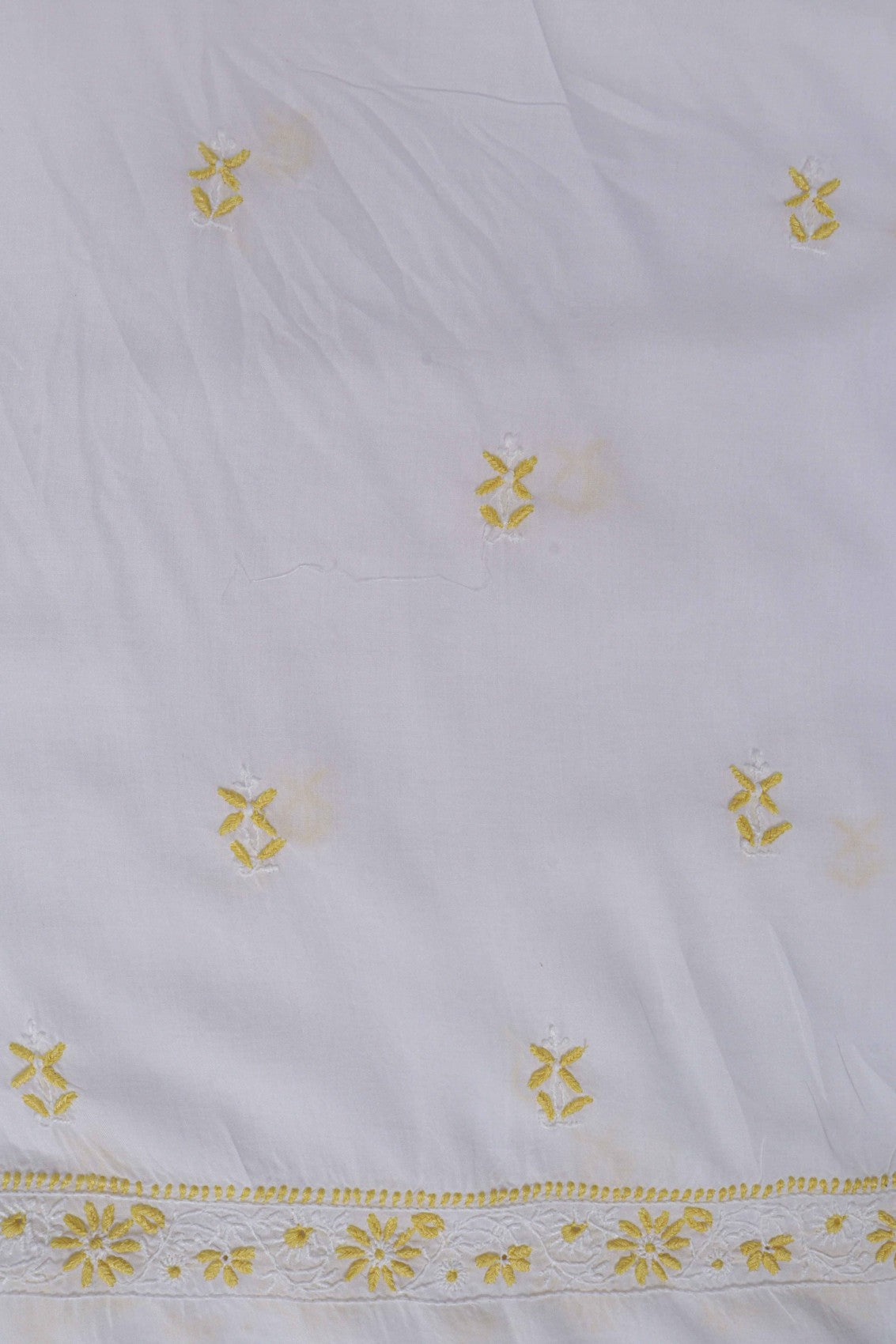 Ada Hand Embroidered White Muslin Lucknowi Chikankari Unstitched Suit Piece 01A68487