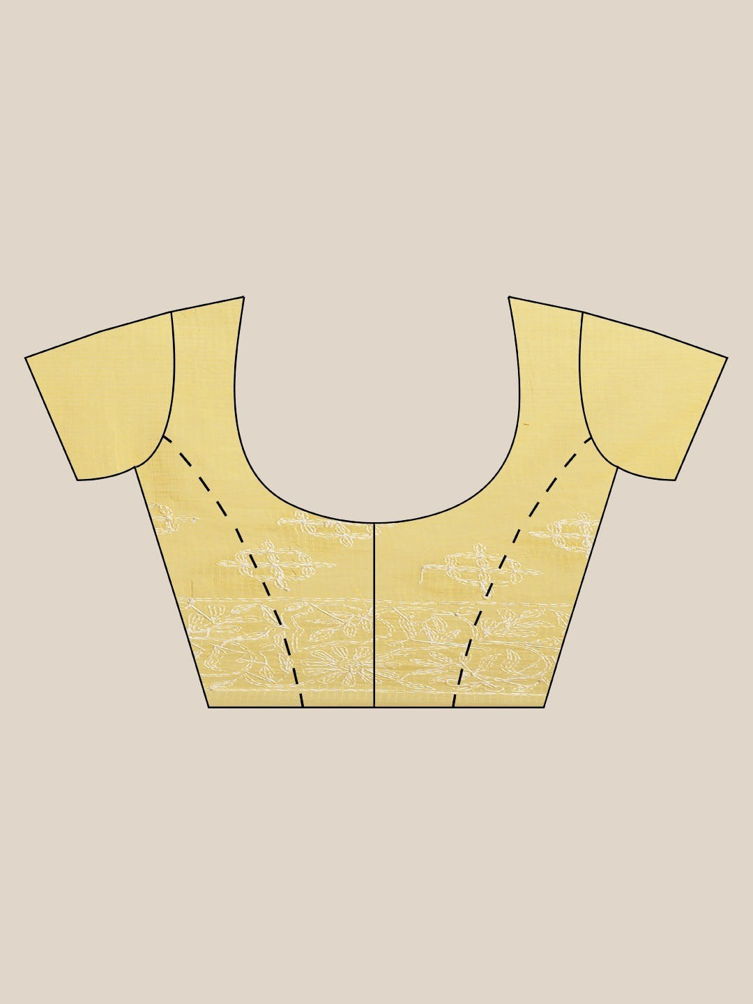 Ada Hand Embroidered Yellow Kota Lucknow Chikan Saree With Blouse- A311114