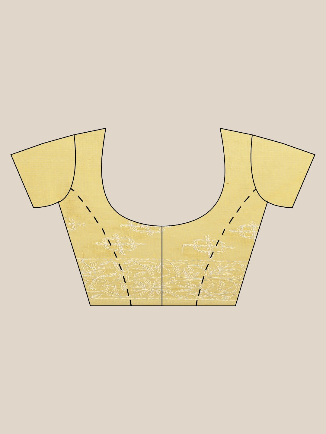 Ada Hand Embroidered Yellow Kota Lucknow Chikan Saree With Blouse- A311114