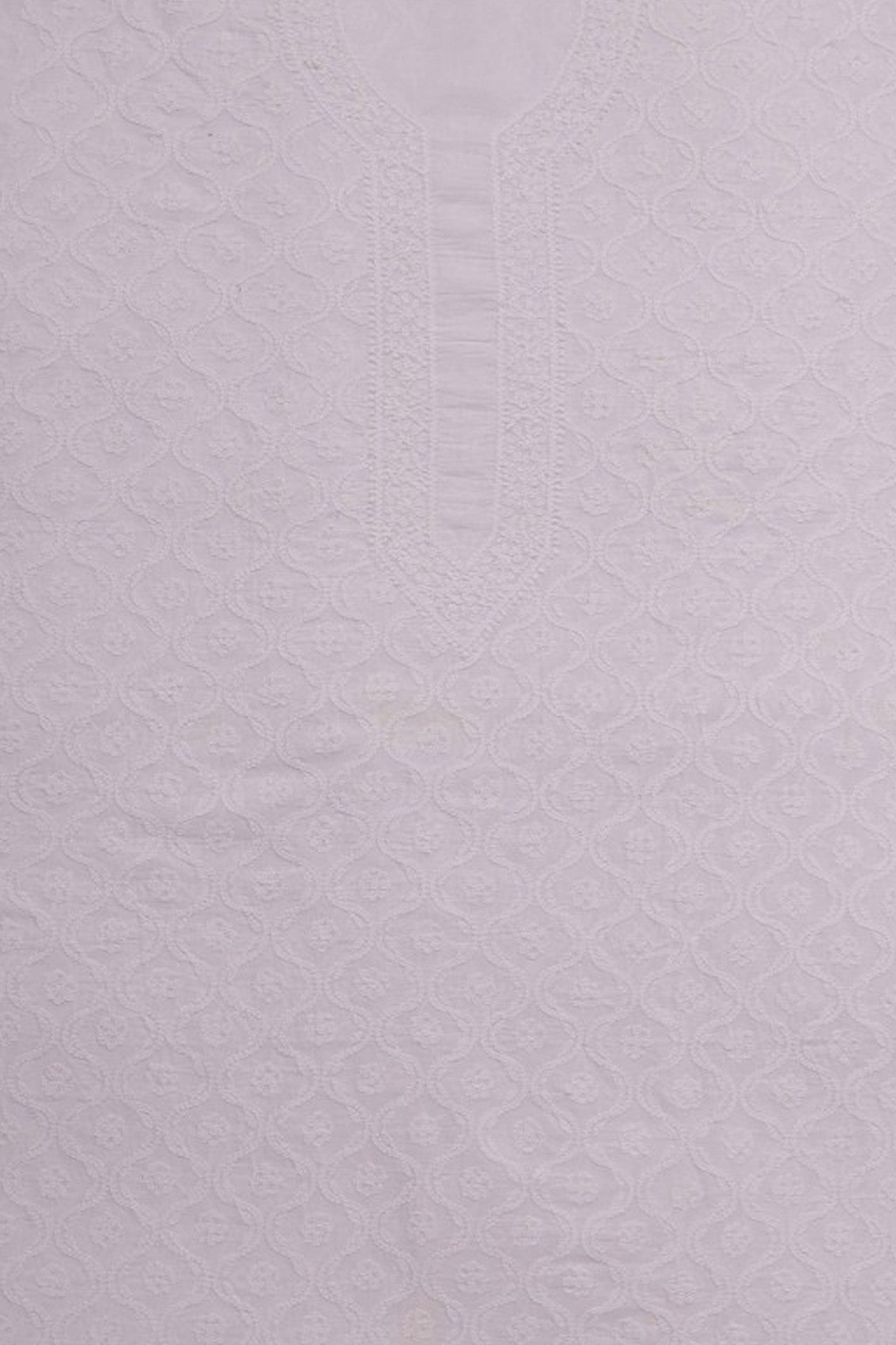 Ada Hand Embroidered White Cotton Chikan Unstitched Men's Kurta Piece A617096