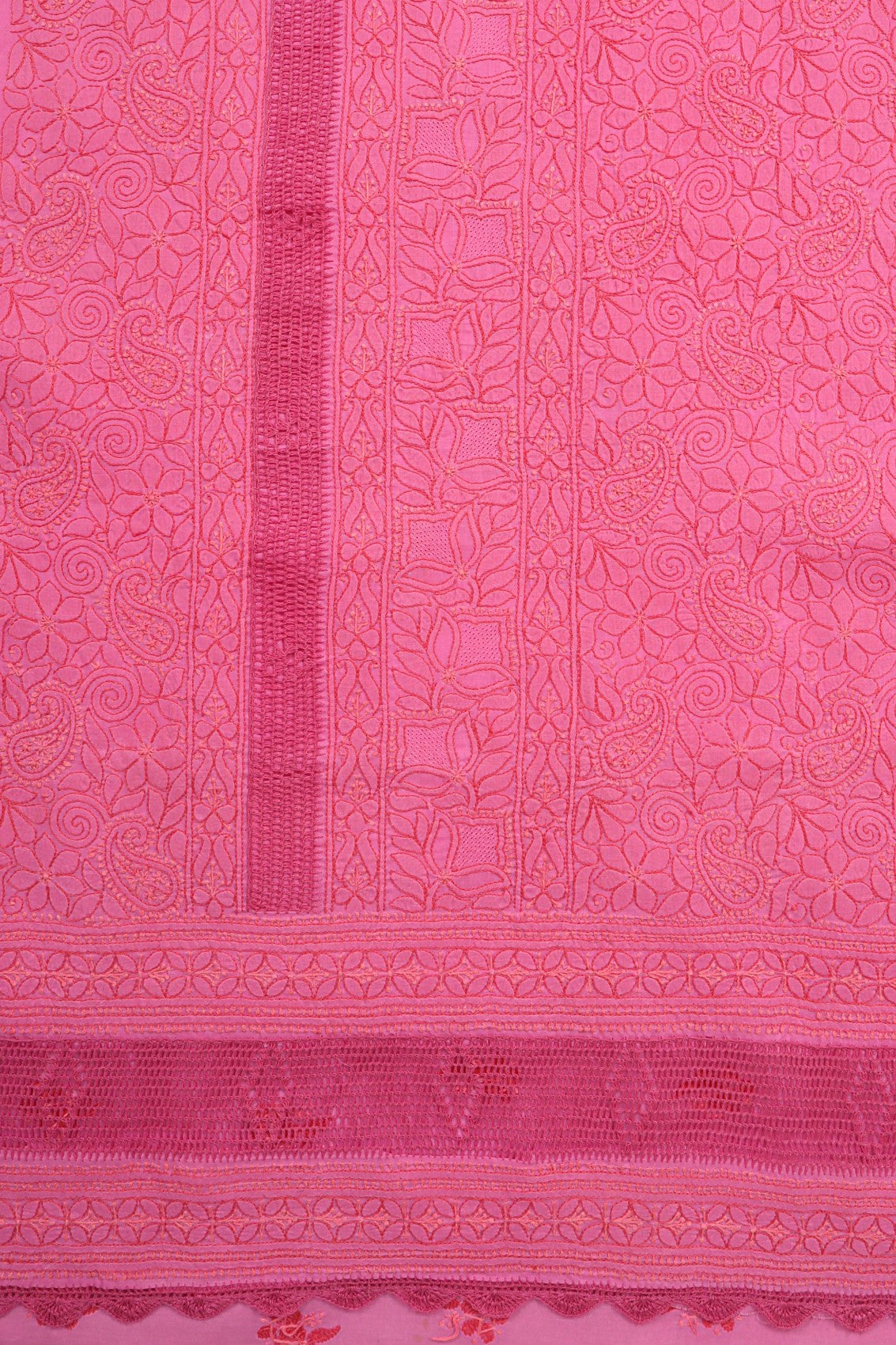 Ada Hand Embroidered Onion Pink Cotton Lucknowi Chikankari Unstitched Suit Piece A473709