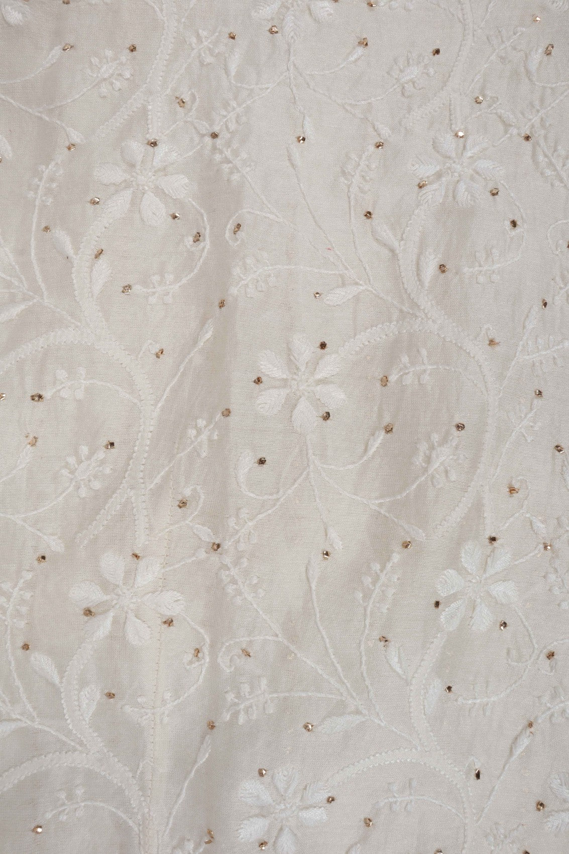 Ada Hand Embroidered Cream Chanderi Lucknowi Chikankari Kurta/Jacket With Muqaish Work A597292