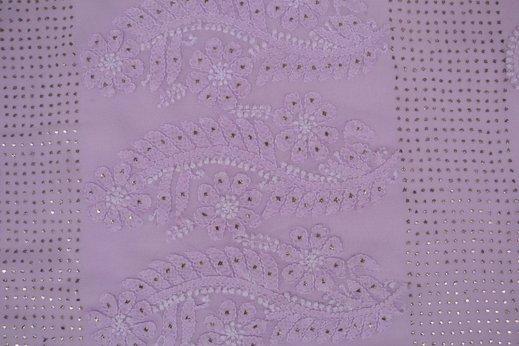 Ada Hand Embroidered Mauve Georgette Lucknowi Chikankari Saree/Blouse with Muqaish Work 01A217614