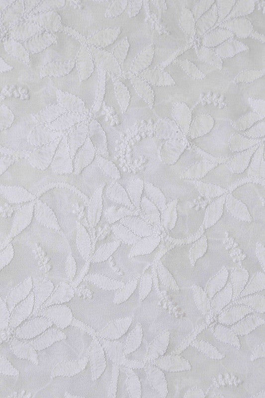 Ada Hand Embroidered White Georgette Lucknowi Chikan Dupatta A459522