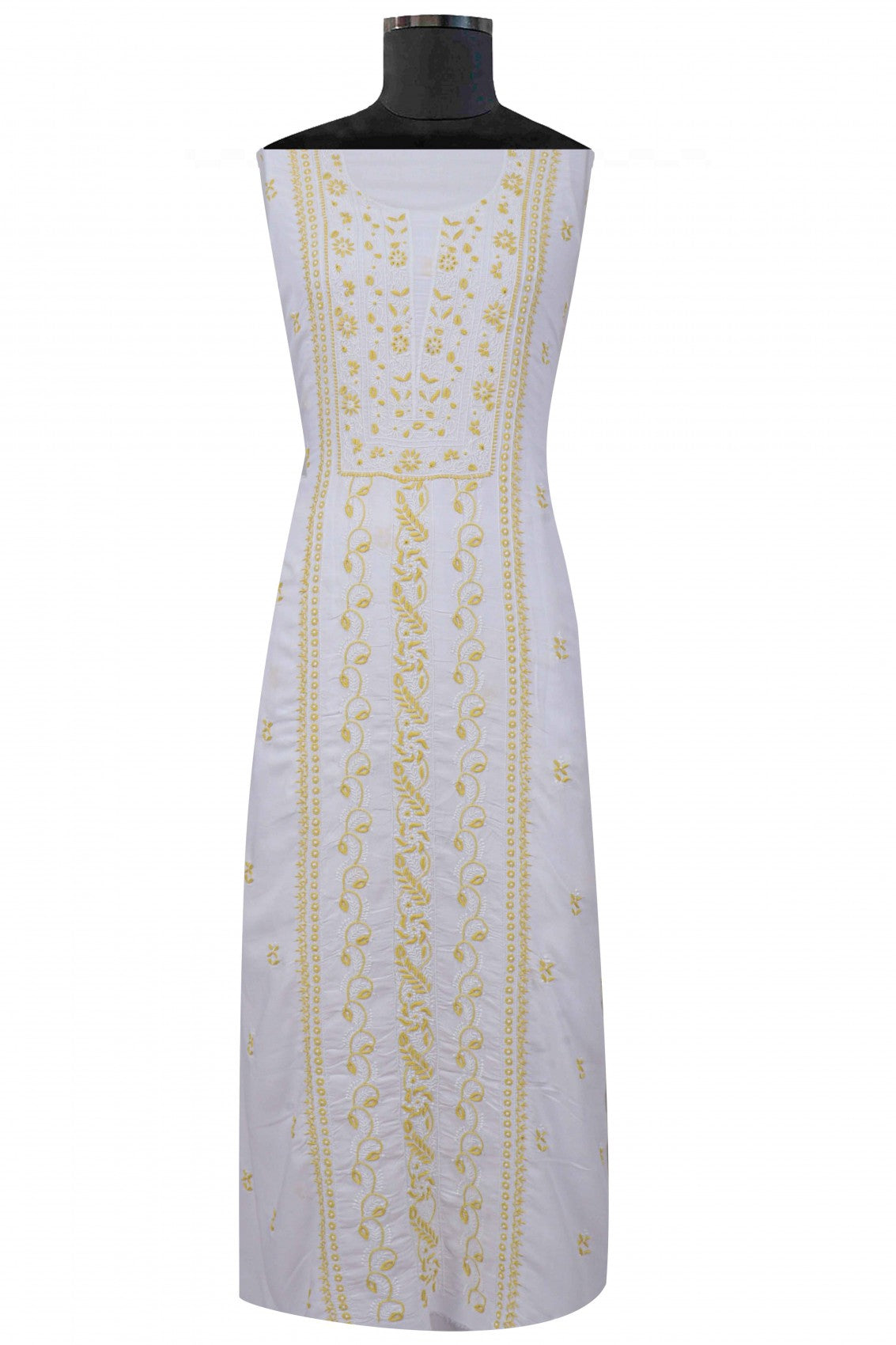 Ada Hand Embroidered White Muslin Lucknowi Chikankari Unstitched Suit Piece 01A68487