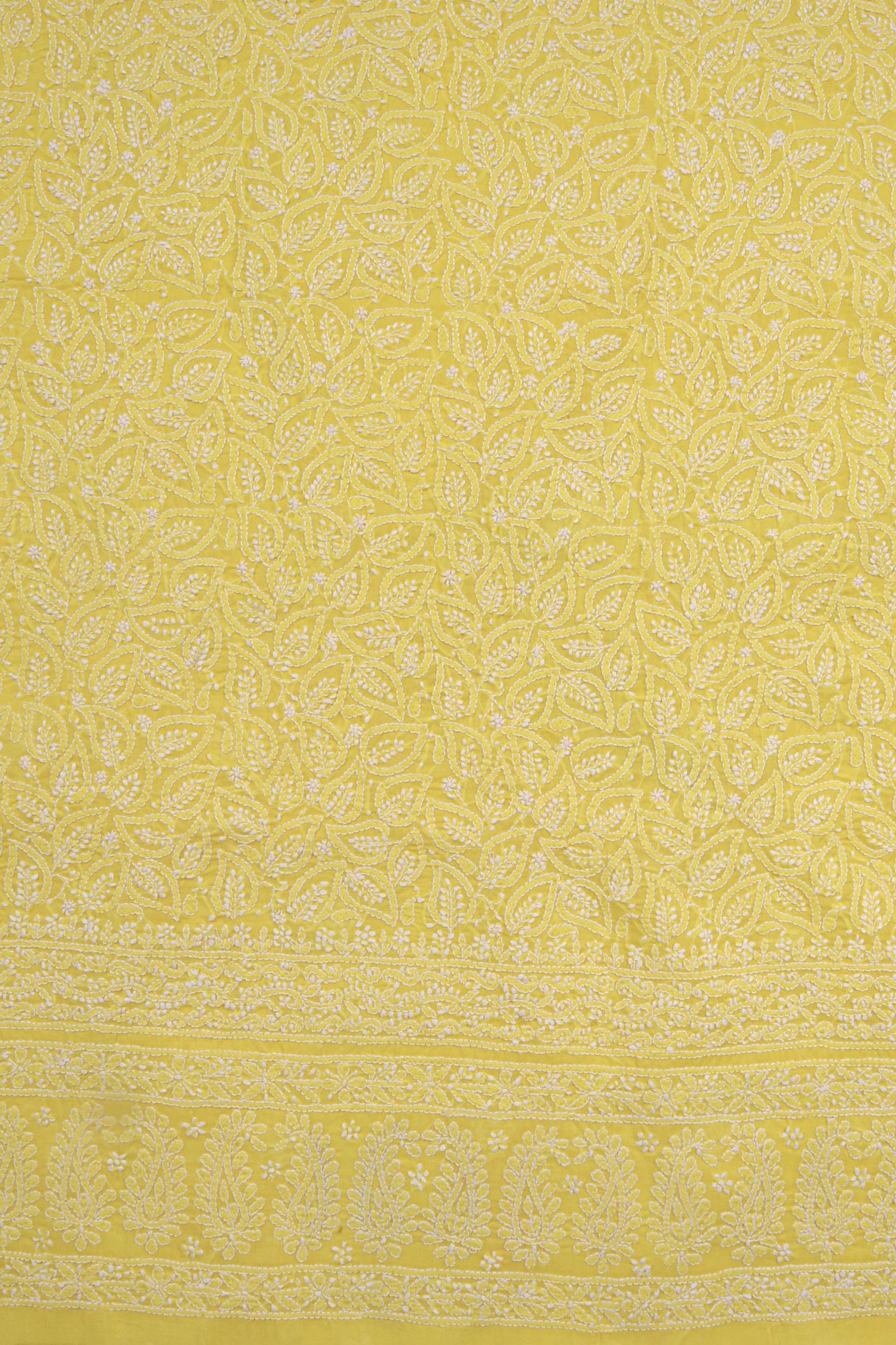 Ada Hand Embroidered Yellow Cotton Lucknowi Chikankari Unstitched Suit Piece 01A137314