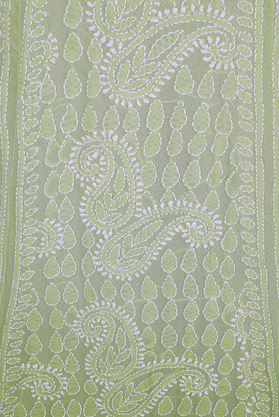Ada Hand Embroidered Pear Green Shaded Pure Georgette Lucknowi Chikankari Lehenga Skirt (only skirt) A484673