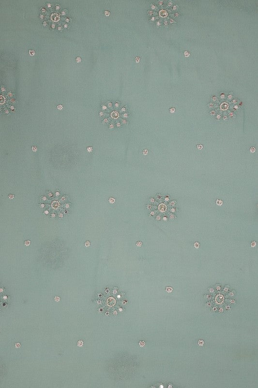 Ada Hand Embroidered Higgins Lake Grey Pure Georgette Lucknowi Chikankari Lehenga Set with Pearl & Sequinned Work A405333