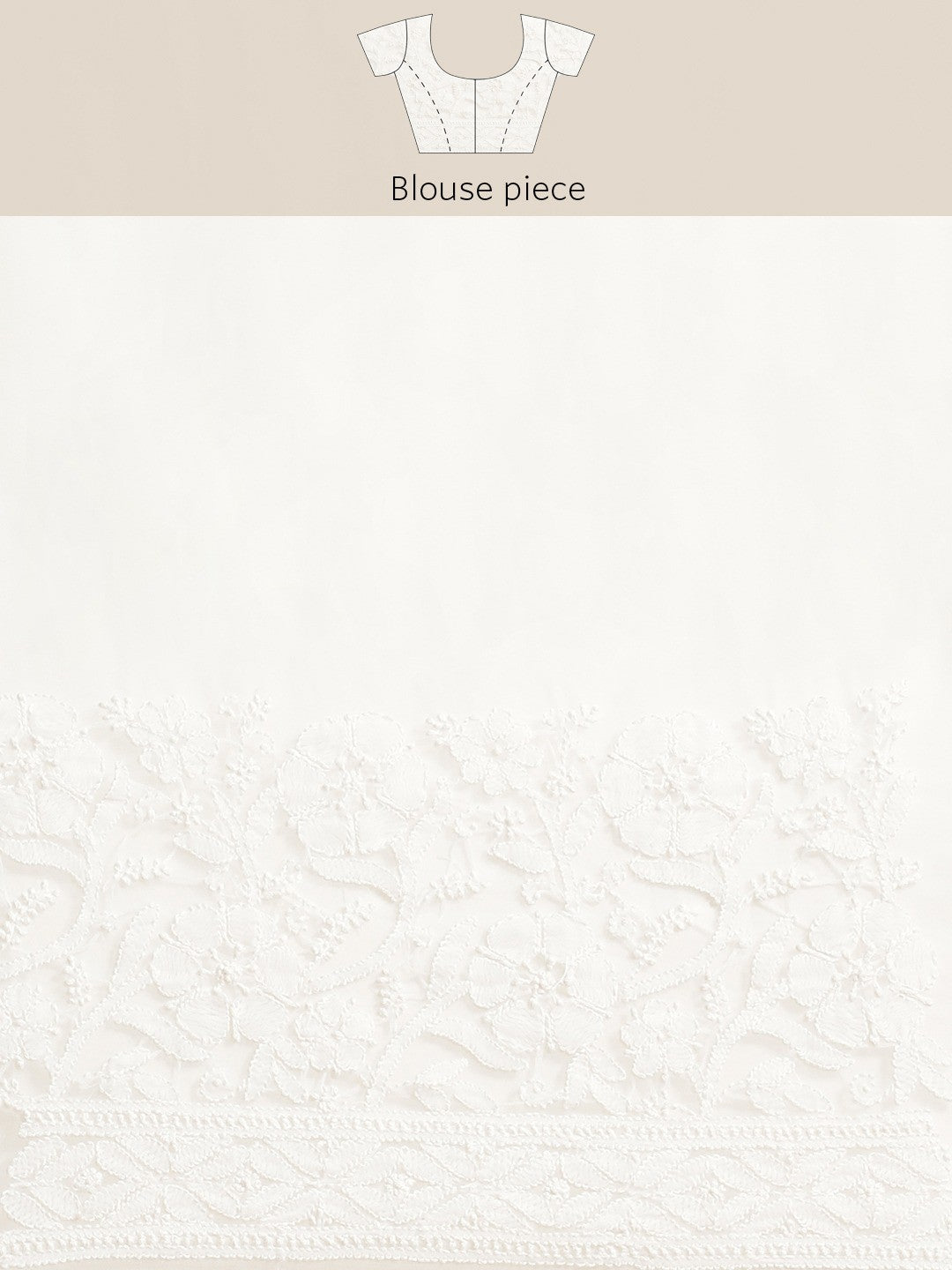 Ada Hand Embroidered White Georgette Lucknow Chikan Saree with Blouse A311328