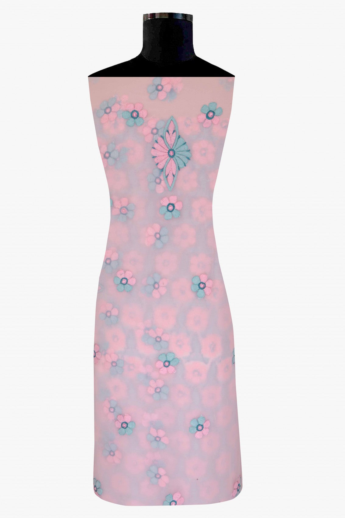 Ada Hand Embroidered Pink Georgette Lucknowi Chikankari Unstitched Suit Piece A611906