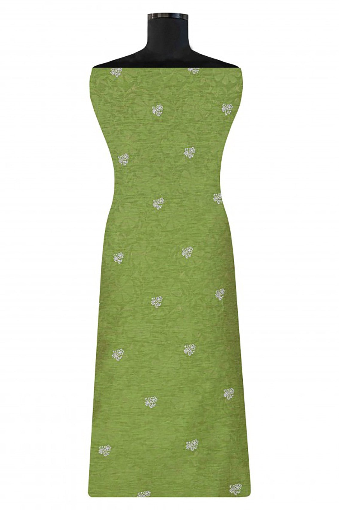 Ada Hand Embroidered Green Khadi Lucknowi Chikankari Unstitched Suit Piece A512713