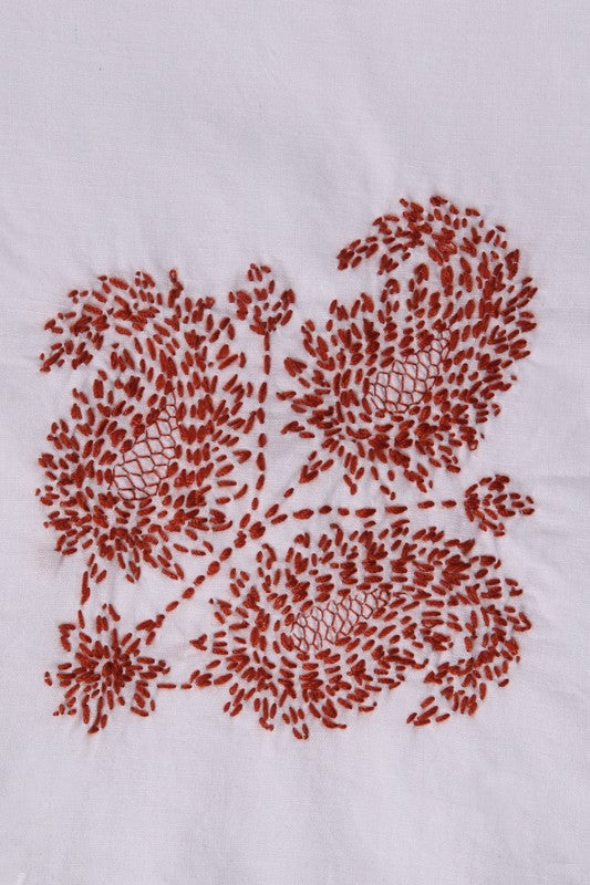 Ada Hand Embroidered White Cotton Lucknowi Chikankari Napkin Set 01A289710