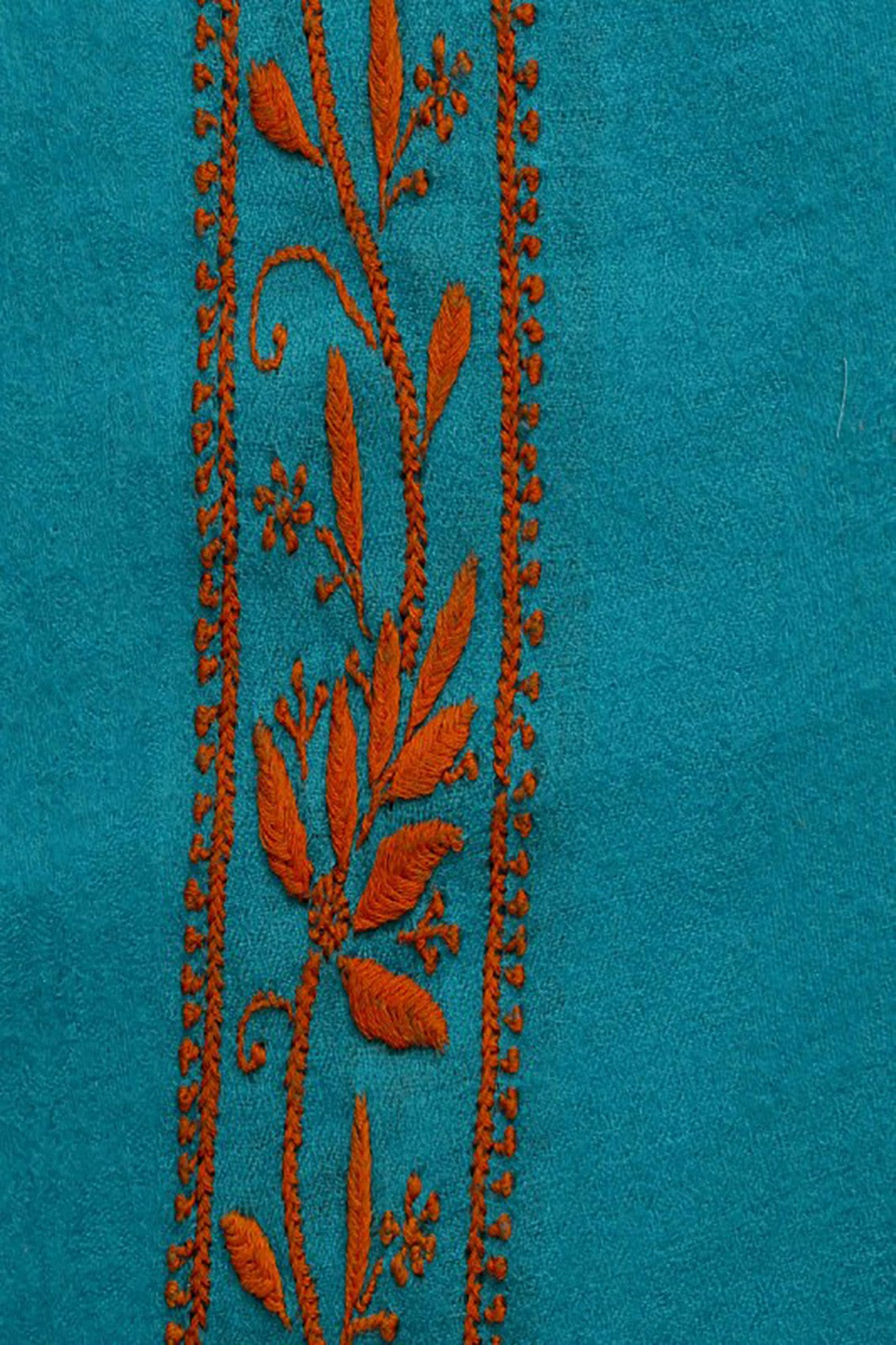 Ada Hand Embroidered Aqua Blue Pashmina Lucknowi Chikankari Stole A254056