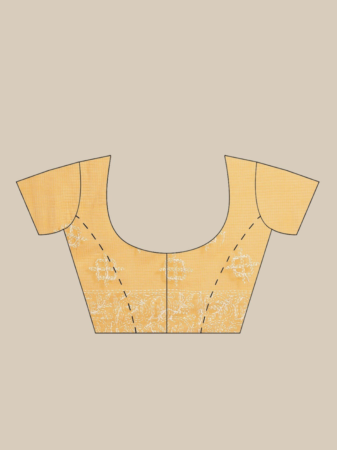 Ada Hand Embroidered Mustard Kota Lucknow Chikan Saree With Blouse- A311115