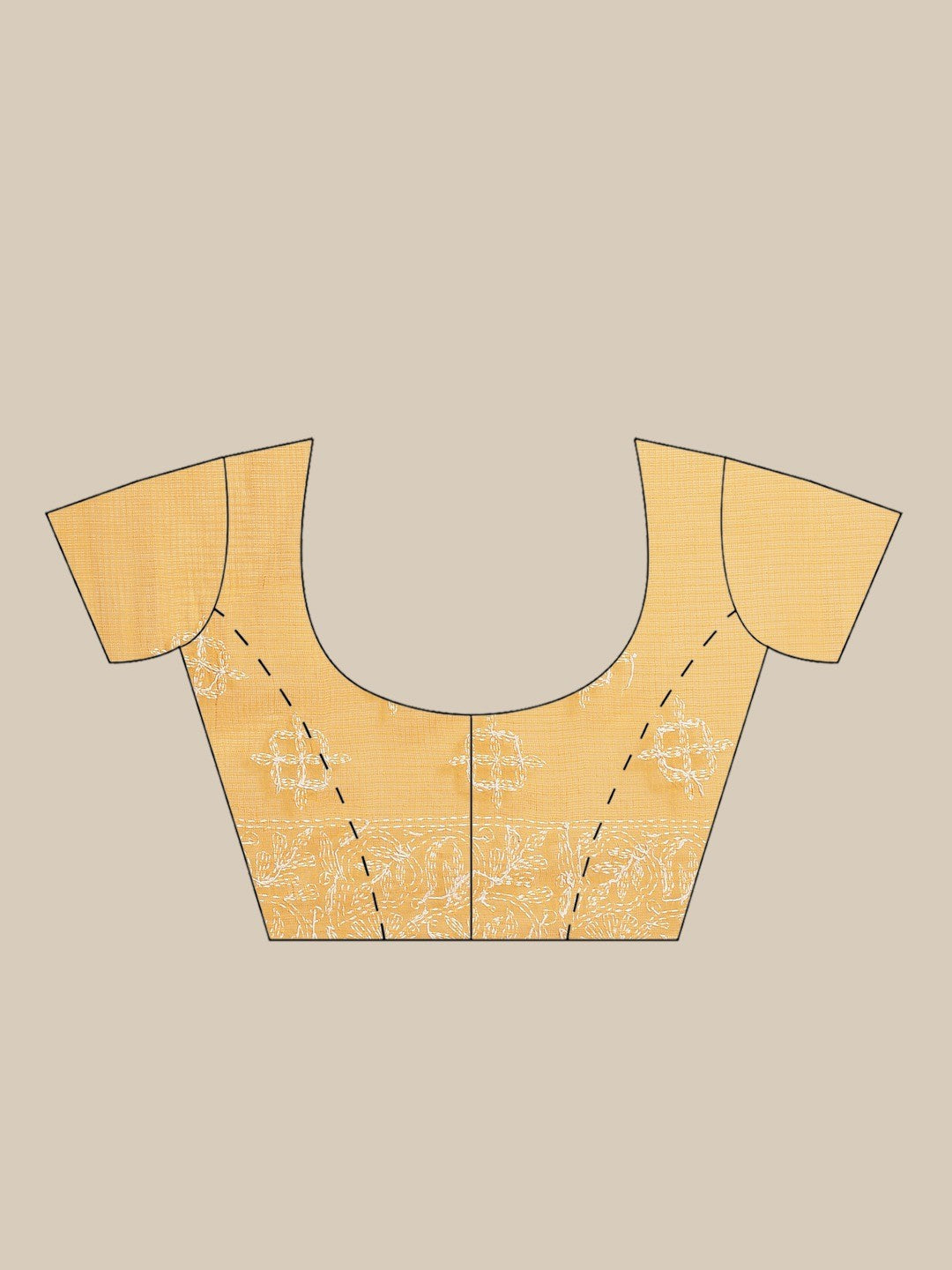 Ada Hand Embroidered Mustard Kota Lucknow Chikan Saree With Blouse- A311115