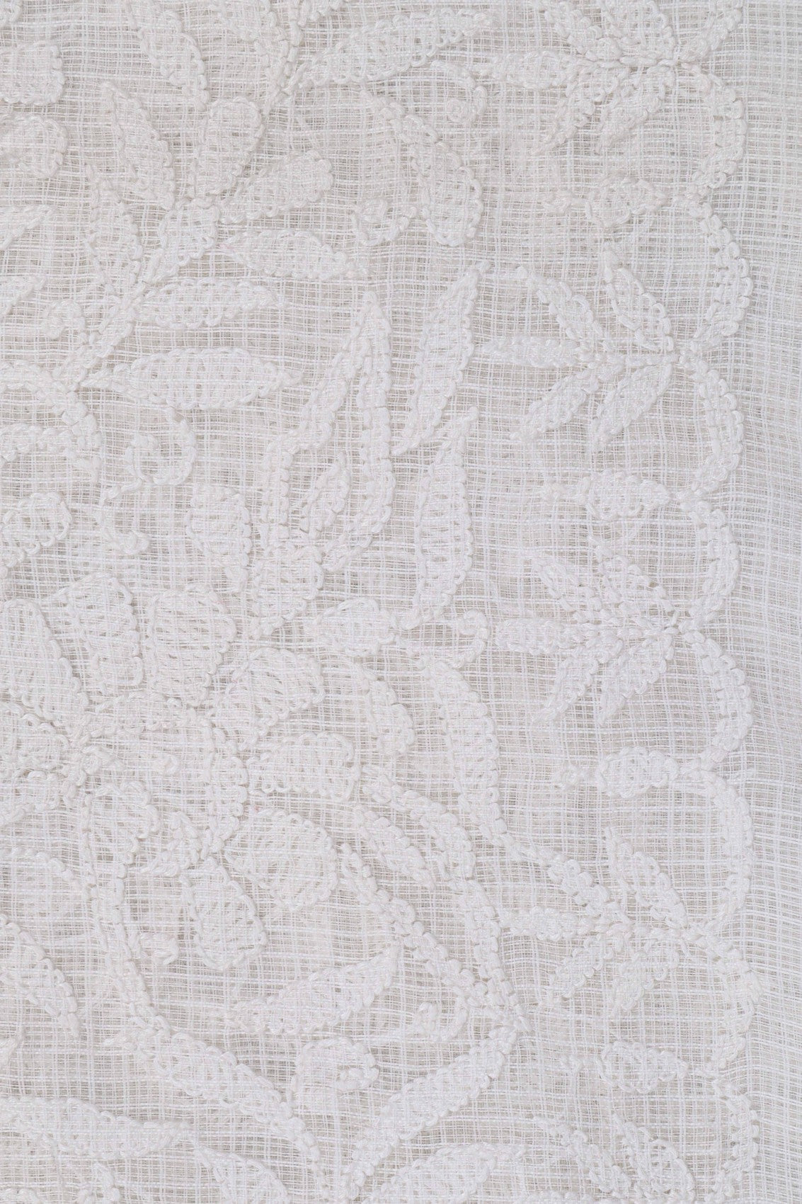 Ada Hand Embroidered White Kota Lucknowi Chikankari Dupatta A476114