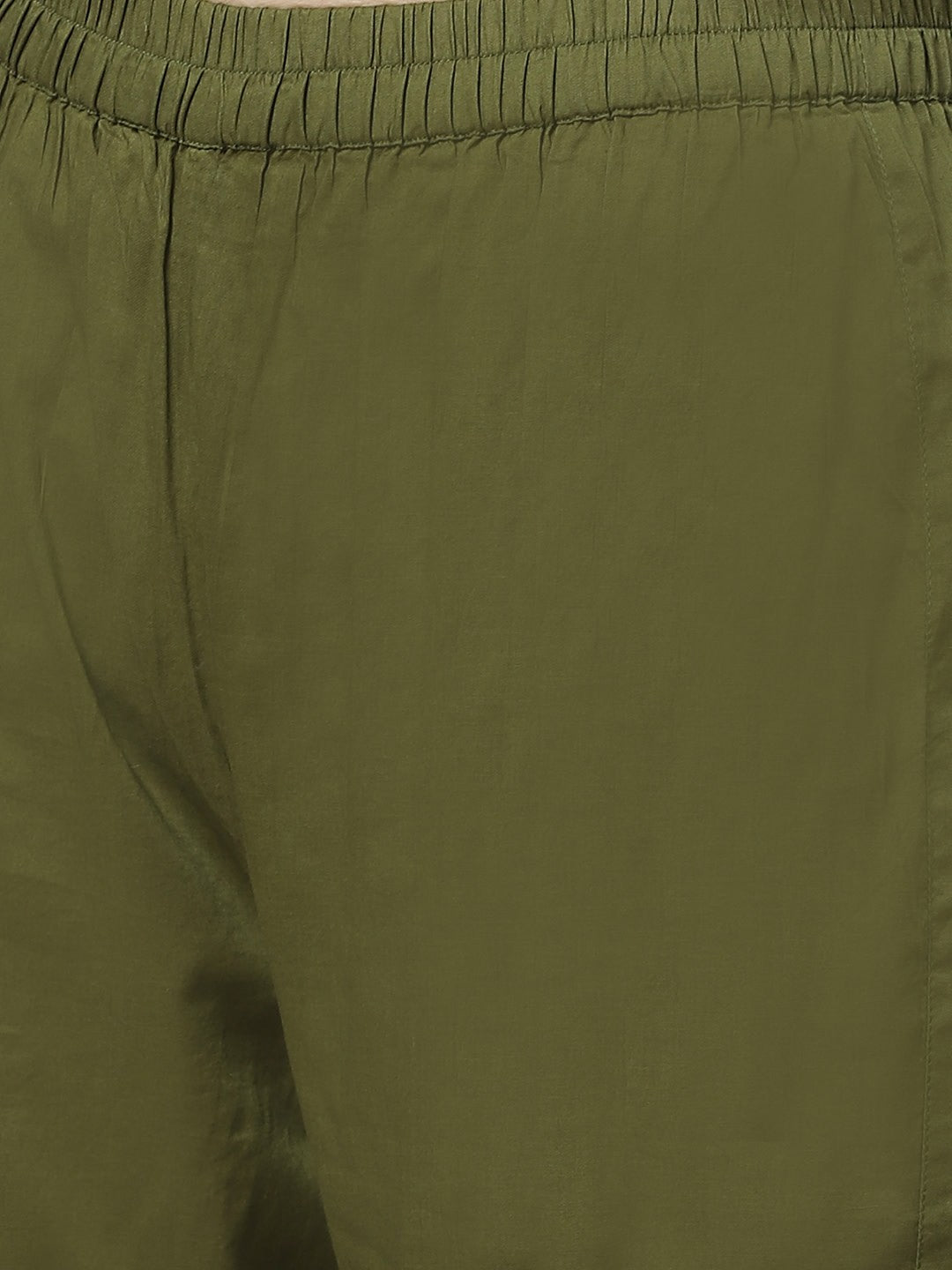 Ada Hand Embroidered Green Cotton Lucknowi Chikankari A-Line Kurta With Trouser A100337