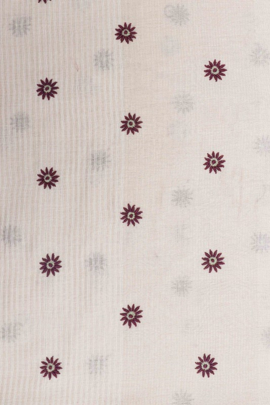 Ada Hand Embroidered Cream Chanderi Lucknowi Chikankari Saree With Blouse A91757