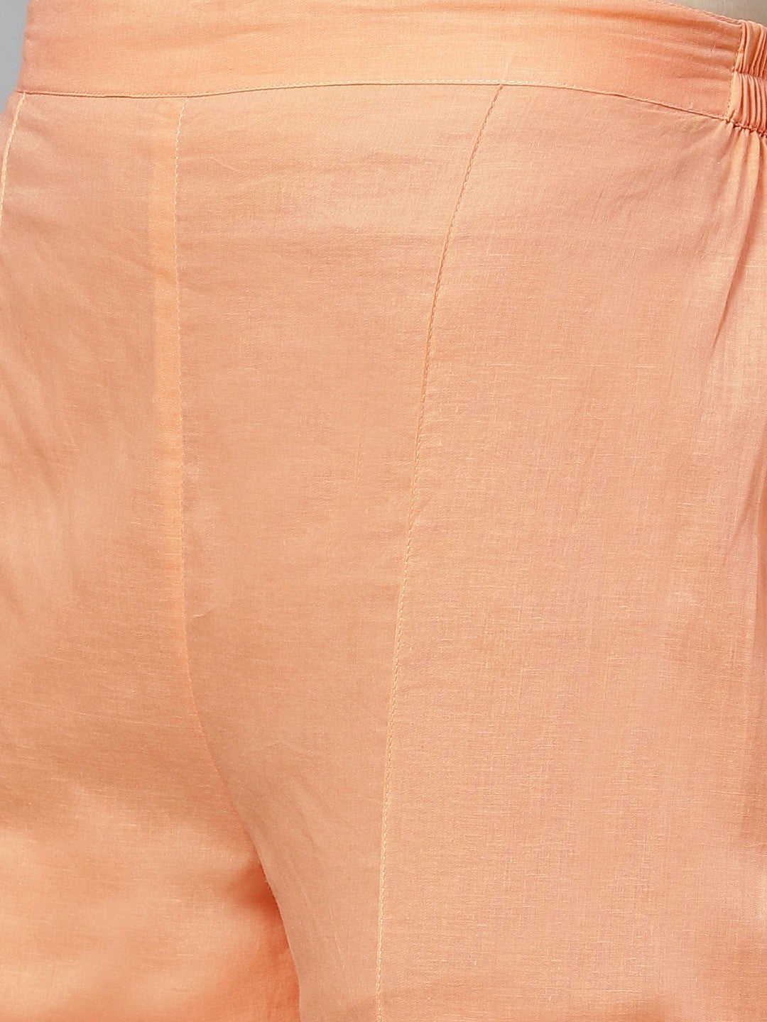 Ada Hand Embroidered Peach Cotton Lucknowi Chikankari Kurta with Trouser Set A100335