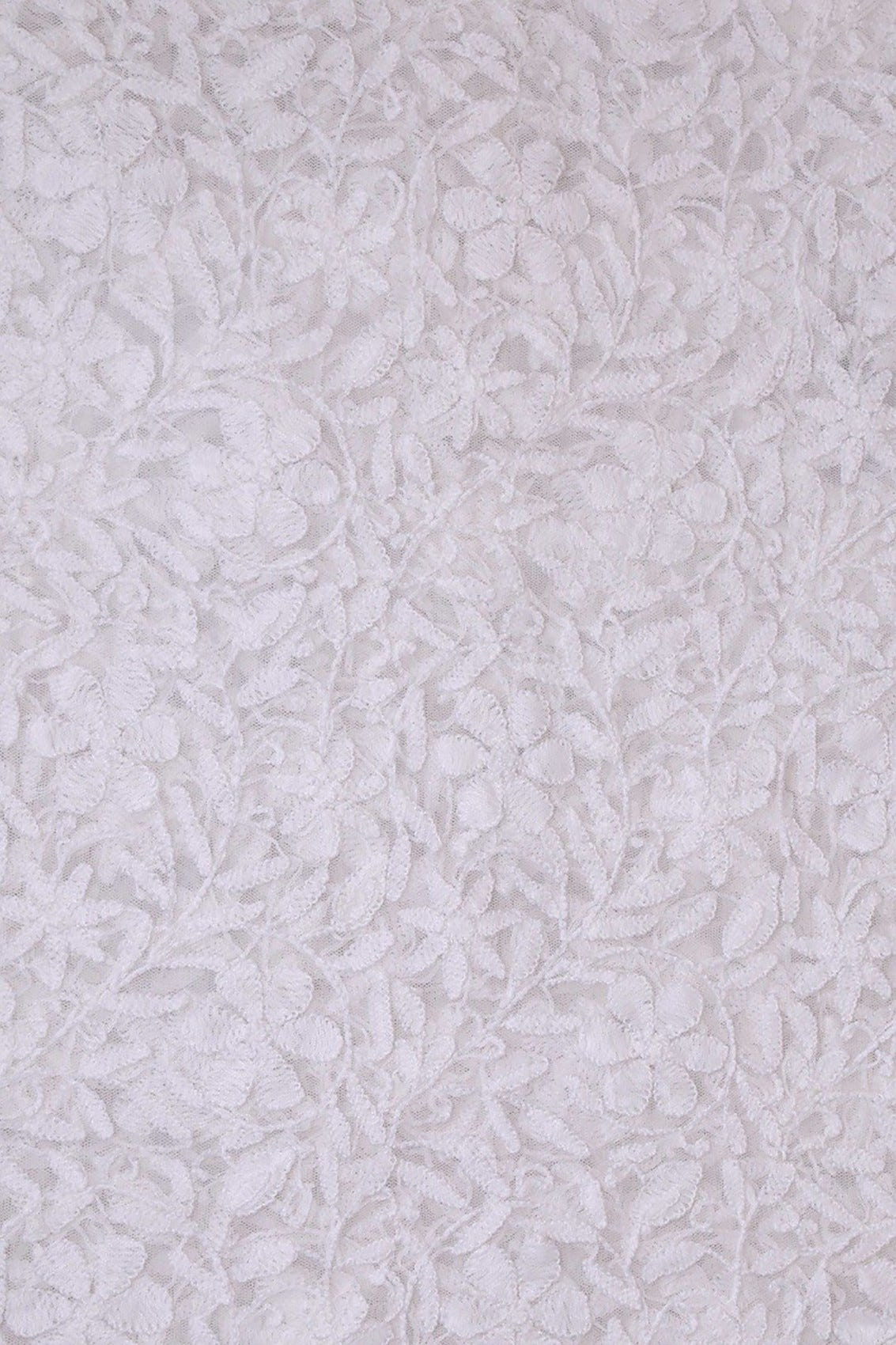 Ada Hand Embroidered White Net Lucknowi Chikankari Dupatta A567875
