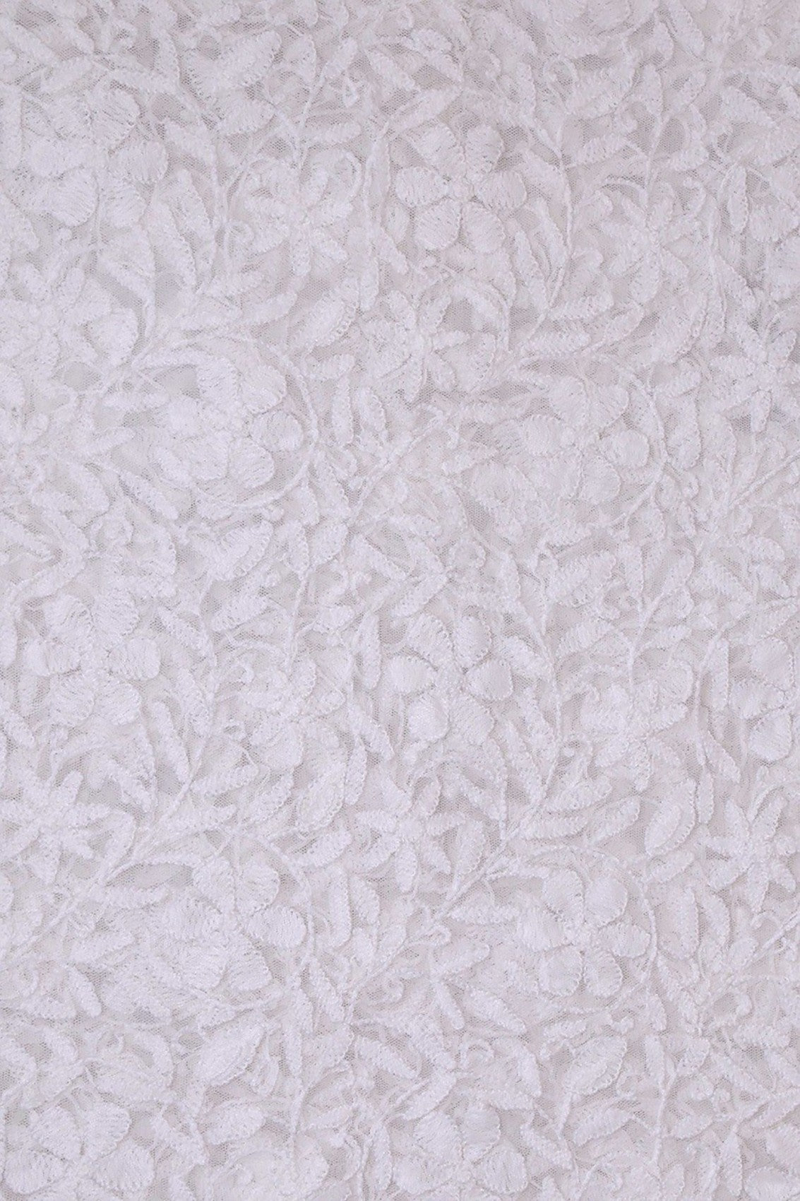 Ada Hand Embroidered White Net Lucknowi Chikankari Dupatta A567875