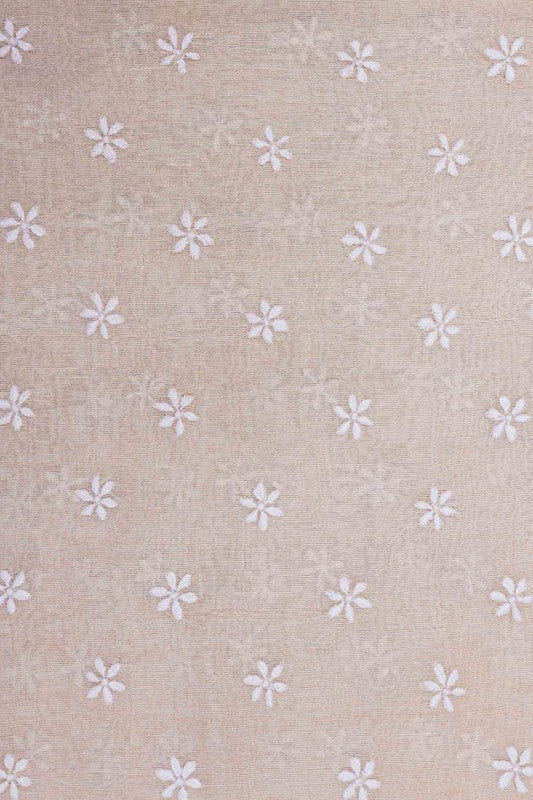 Ada Hand Embroidered Natural Beige Tissue Lucknowi Chikankari Saree With Blouse-A615148