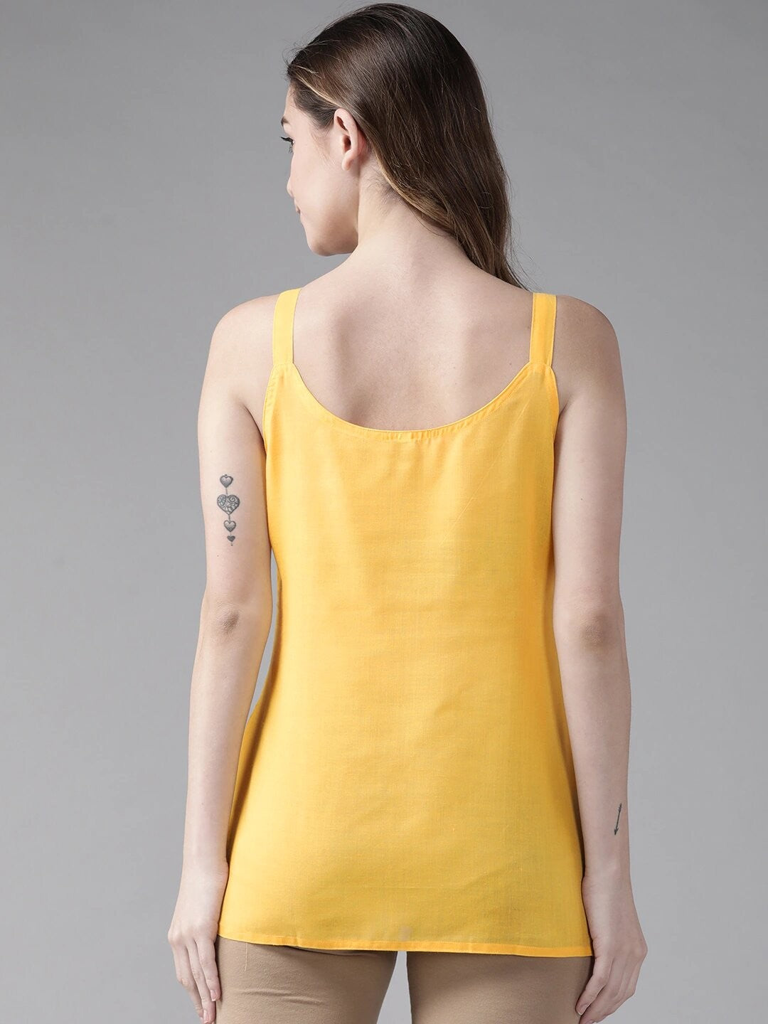 Ada Yellow and Black Cotton Short Slips Combo of 2 A286649.