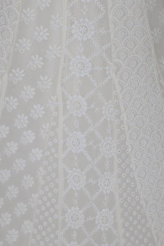 Ada Hand Embroidered White Pure Georgette Lucknowi Chikankari Lehenga Set A623411