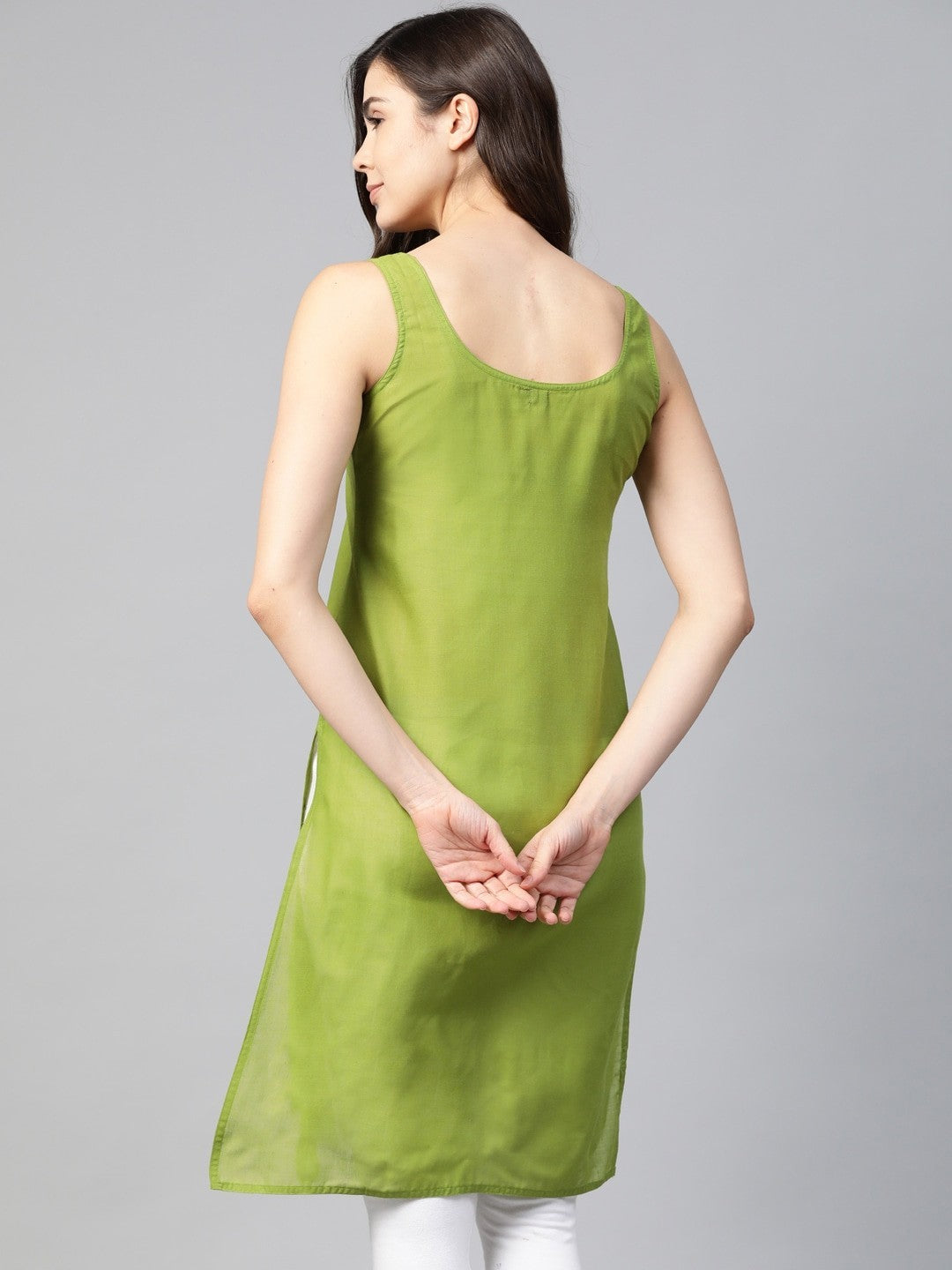 Ada Black And Mehendi Green Cotton Long Slips Combo of 2  A111131.