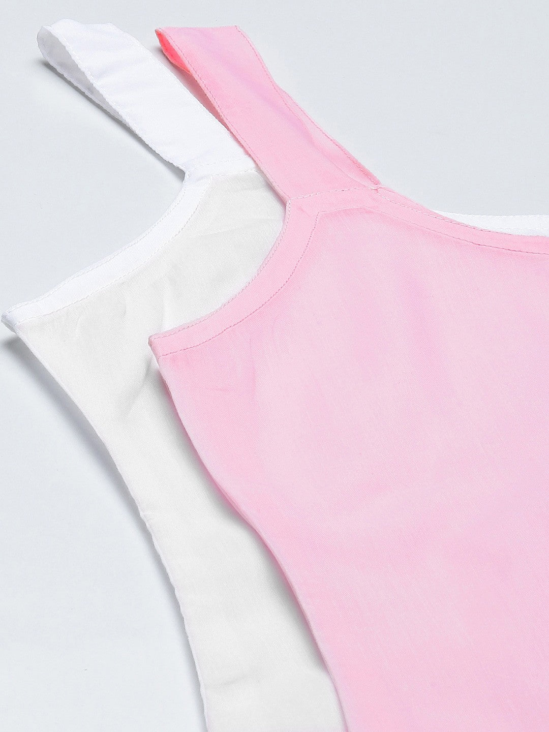 Ada White & Pink Cotton Short Slips Combo of 2 A111163.