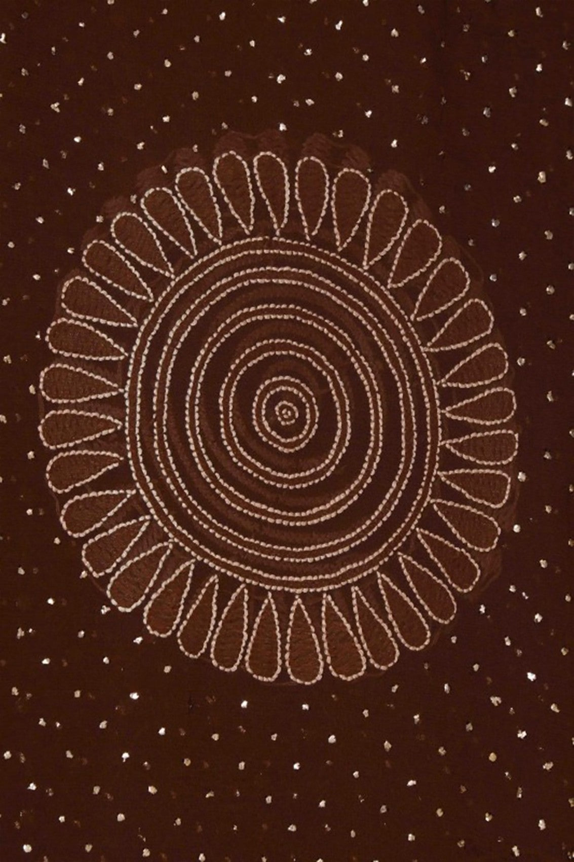 Ada Hand Embroidered Dark Brown Pure Georgette Lucknowi Chikankari Dupatta With Muqaish Work A430703