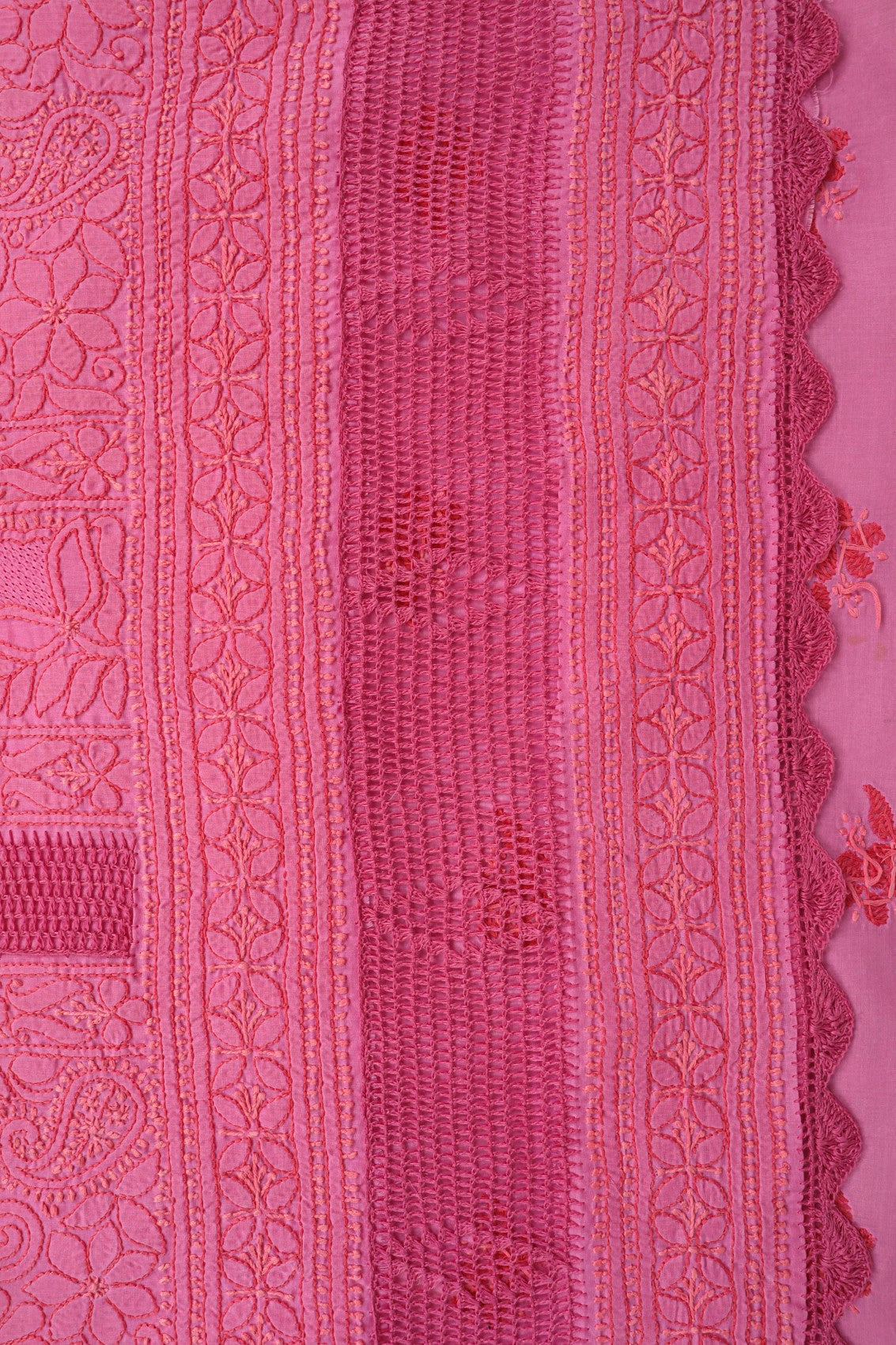 Ada Hand Embroidered Onion Pink Cotton Lucknowi Chikankari Unstitched Suit Piece A473709