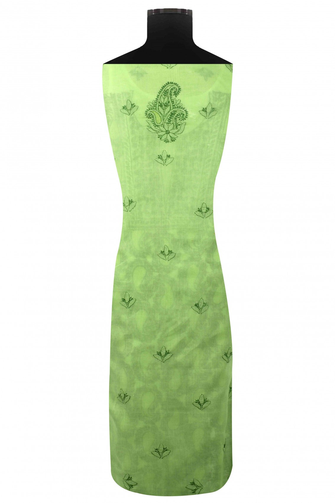 Ada Hand Embroidered Green Cotton Lucknowi Chikankari Unstitched Suit Piece 01A137022