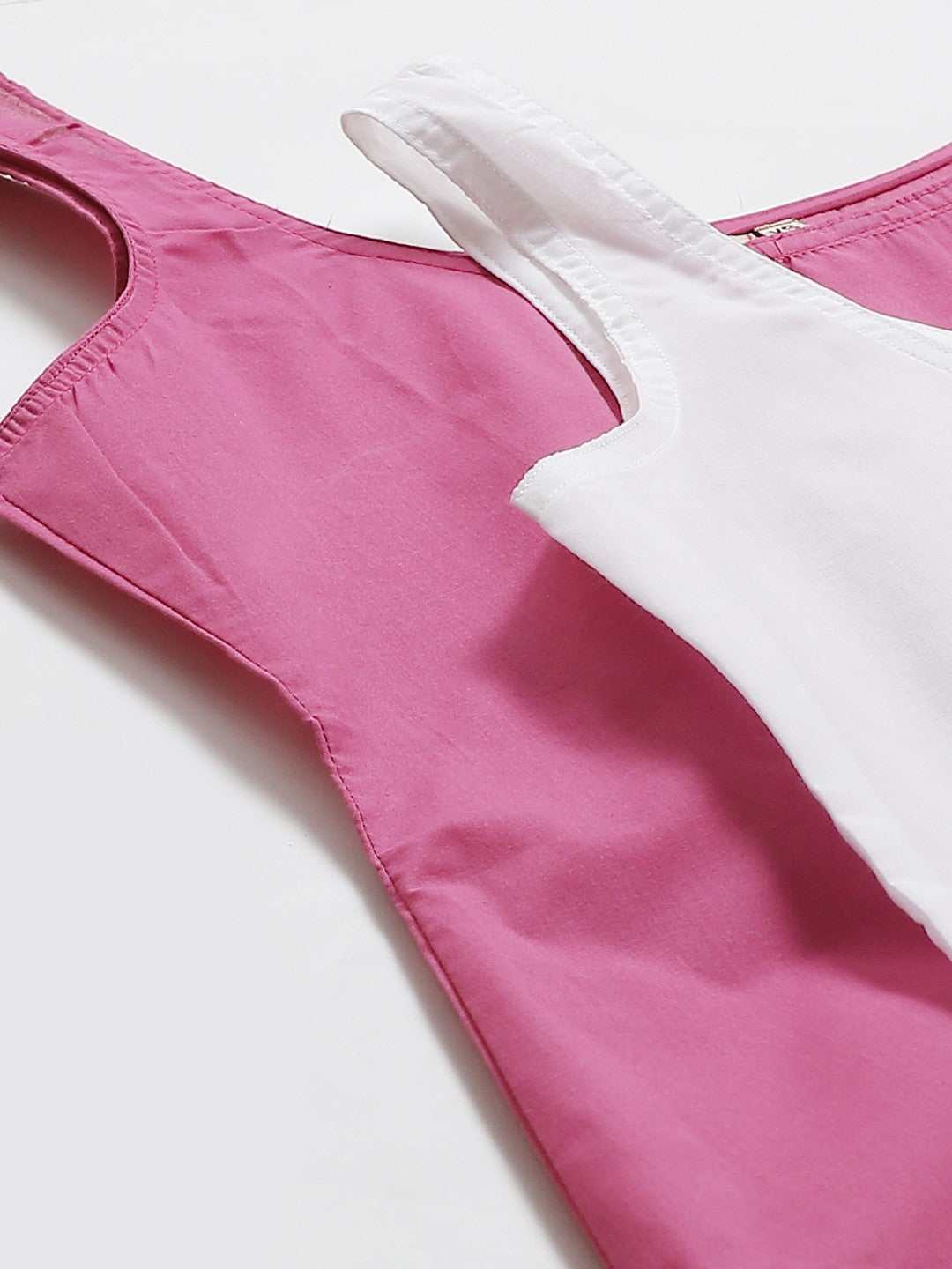 Ada Onion Pink and White Cotton Long Slips Combo of 2 A293031.