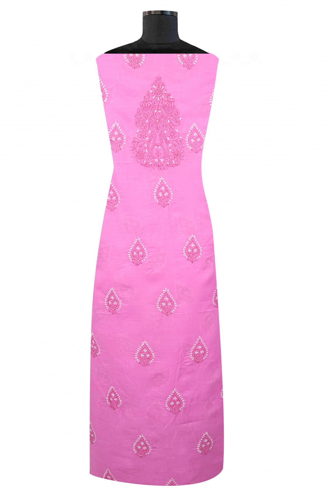 Ada Hand Embroidered Pink Cotton Lucknowi Chikankari Unstitched Suit Piece A258662