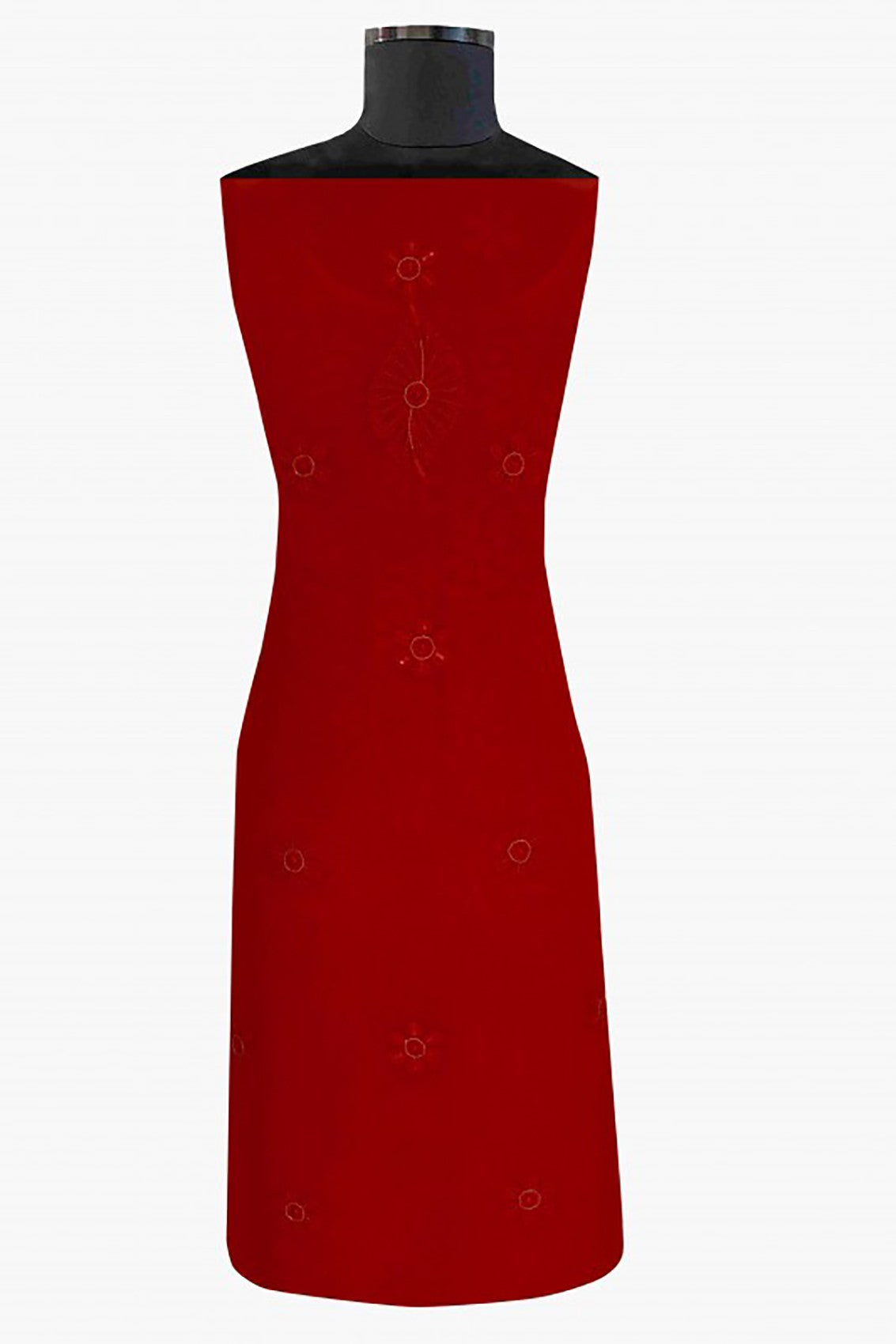 Ada Hand Embroidered Red Georgette Lucknowi Chikankari Unstitched Kurta Dupatta Set With Pearl & Sequinned work A611696