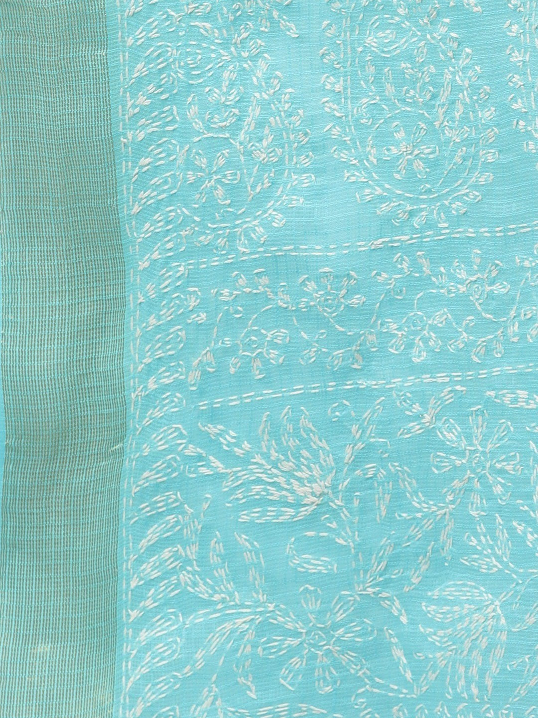 Ada Hand Embroidered Blue Kota Lucknowi Chikankari Dupatta A511165