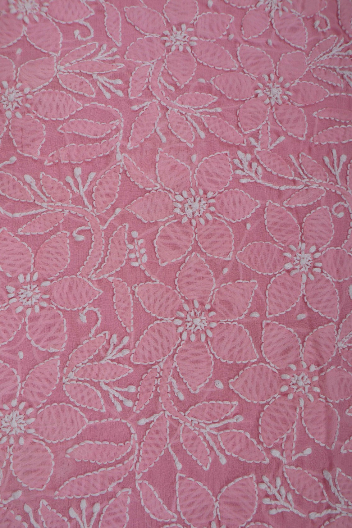 Ada Hand Embroidered Pink Cotton Lucknowi Chikankari Unstitched Suit Piece 01A197690