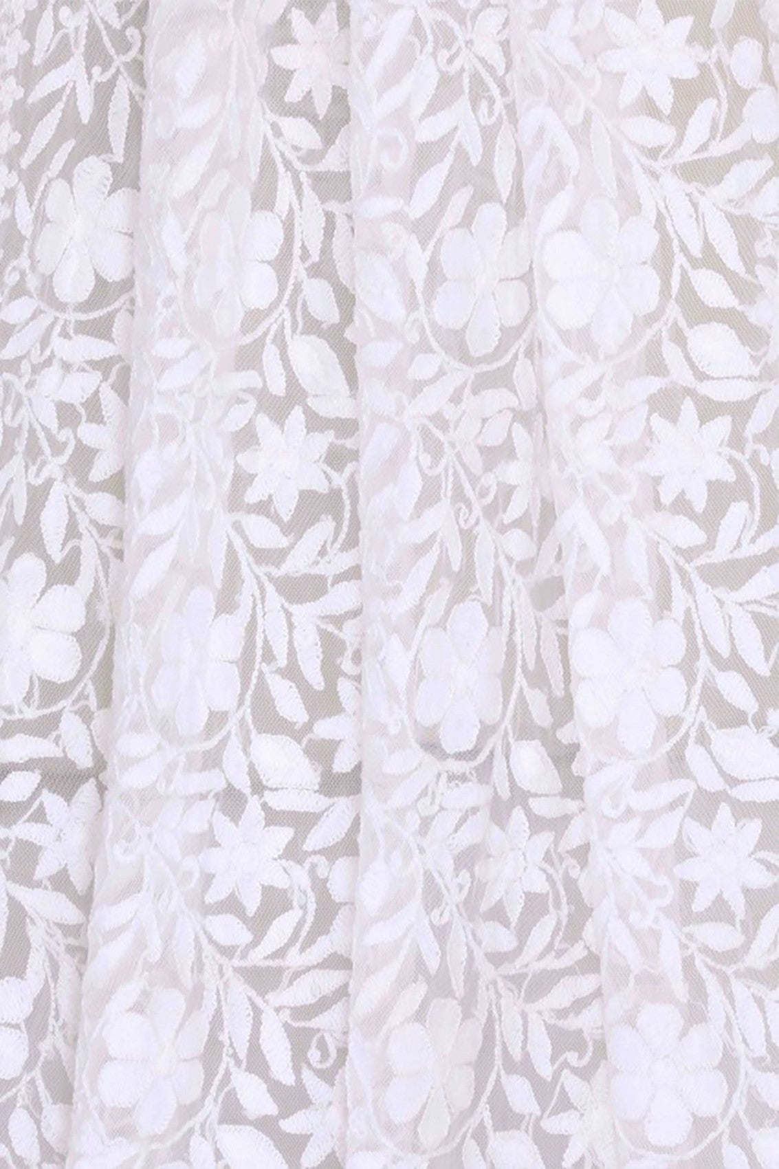 Ada Hand Embroidered White Net Lucknowi Chikankari Dupatta A476416