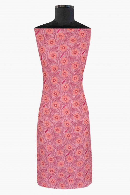Ada Hand Embroidered Flamingo Pink Georgette Lucknowi Chikan Unstitched Suit Piece A630414