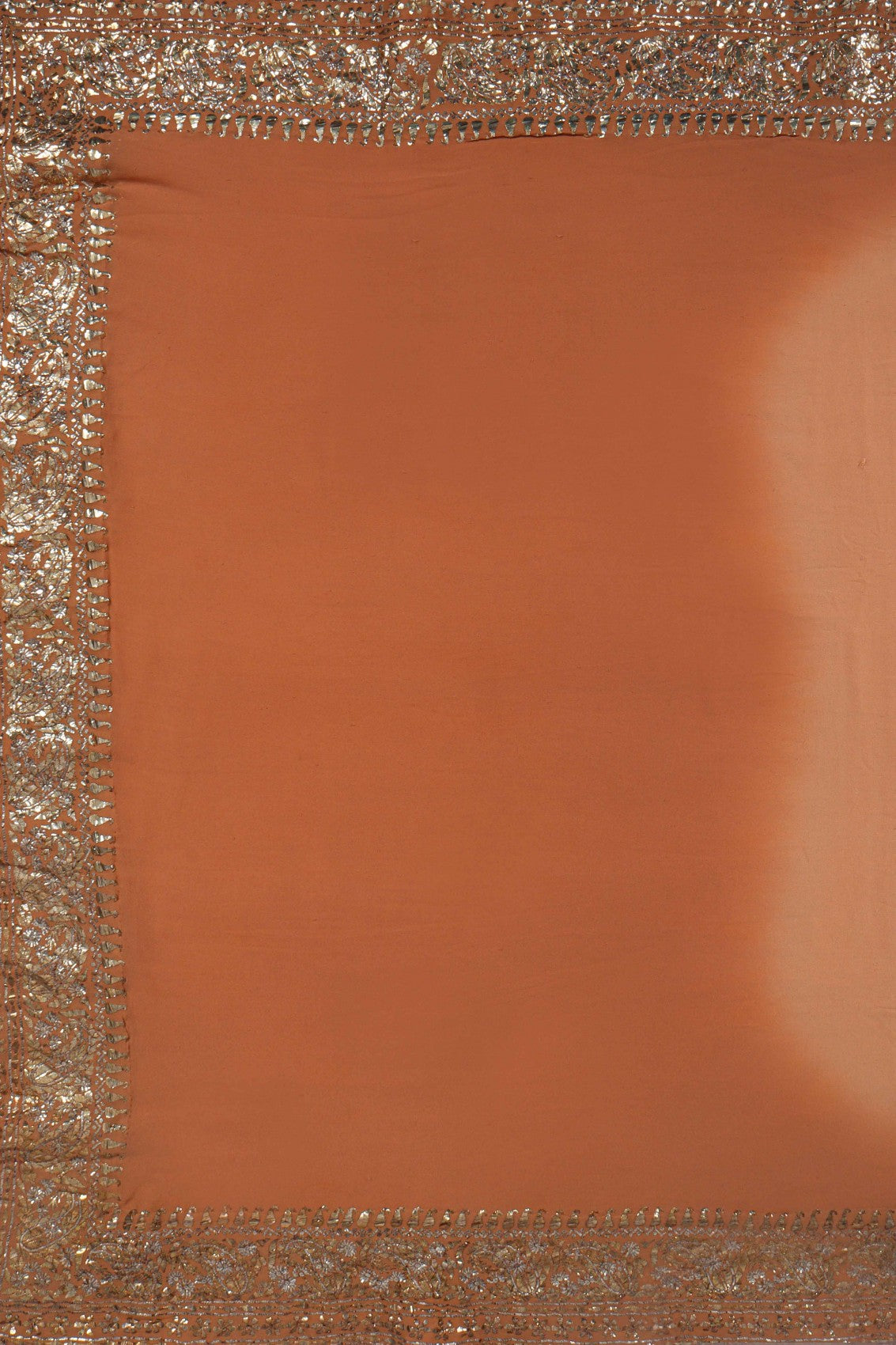 Ada Hand Embroidered Peach And Brown Ombre Shade Georgette Lucknowi Chikankari Saree/Blouse With Muqaish Work A601175