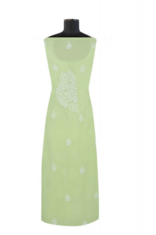 Ada Hand Embroidered Lemon Georgette Lucknowi Chikankari Unstitched Suit Piece 01A169419